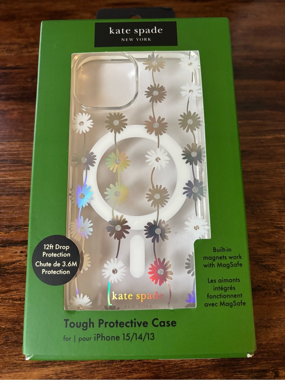 Case-Mate x Kate Spade MagSafe iPhone Case 15/14/13 Daisy Chain Iridescent